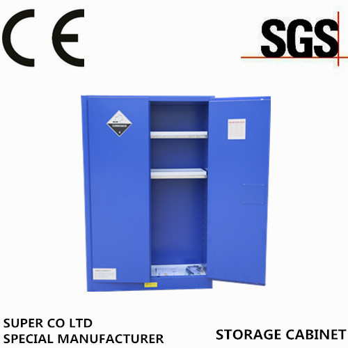 Fulfuricの過塩素2つの棚との青い鋼鉄腐食性の収納キャビネットの45ガロン